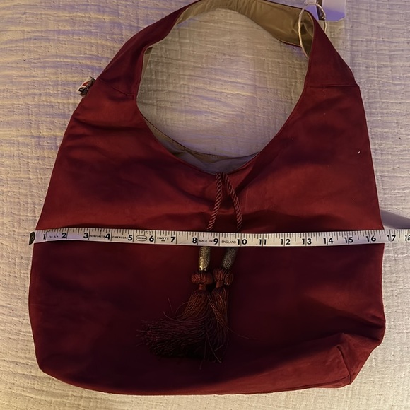Deep Red Ultrasuede Happy Hobo bag - Picture 8 of 11